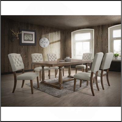 Bernard Weathered 7Pcs Oak Finish Dining Room Set