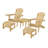 Foldable Adirondack Chair With Cup Holder Conversation Set, 2 Foldable Adirondack Chairs With Cup Holders With Ottoman And 1 End Table