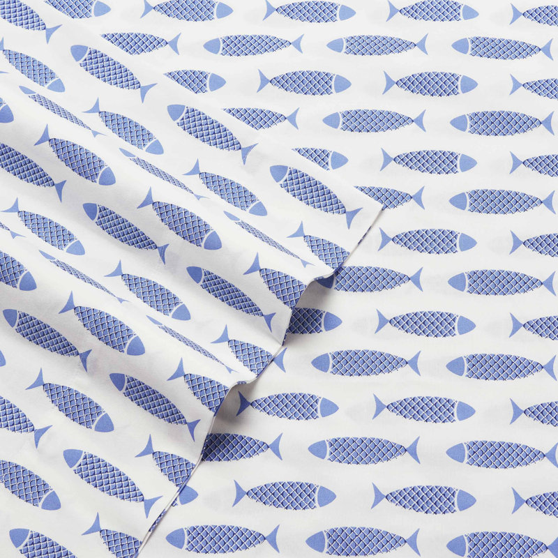 Ensemble de draps en percale de coton 200 fils Bradford, Ensemble de draps pour lit simple avec 1 taie d'or