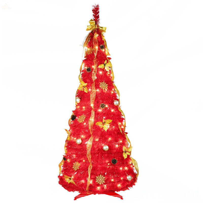 Arbre de Noël pop-up rouge 6 pi