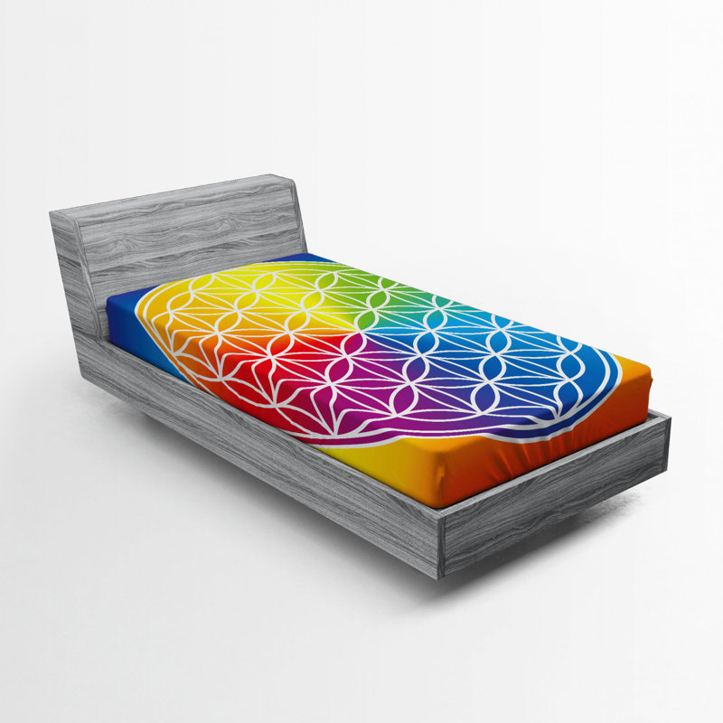 Hippie Microfiber Fitted Sheet, Twin Fitted Sheet