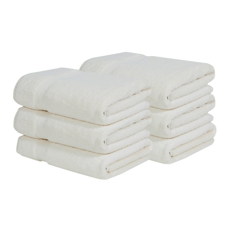 Splash 100% Cotton Zero Twist Bath Towel Set, 550 GSM Ultra Soft Absorbent Bath Towels for Spa & Daily Use, OEKO-TEX Certified, 6 Pack, ivory