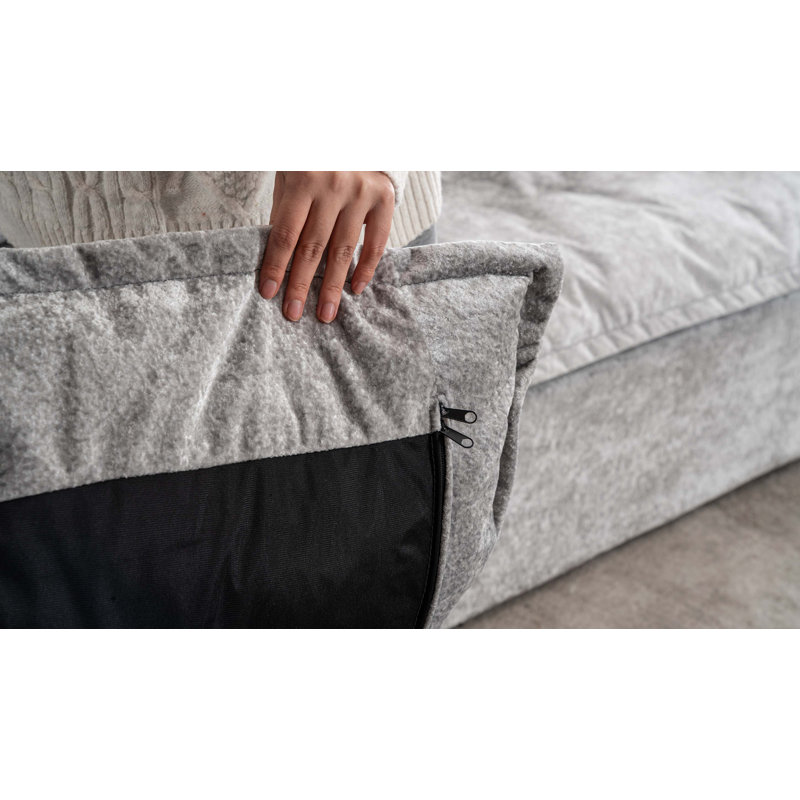 Canapé modulaire Cloud avec méridienne en L, aucun assemblage requis, Gris