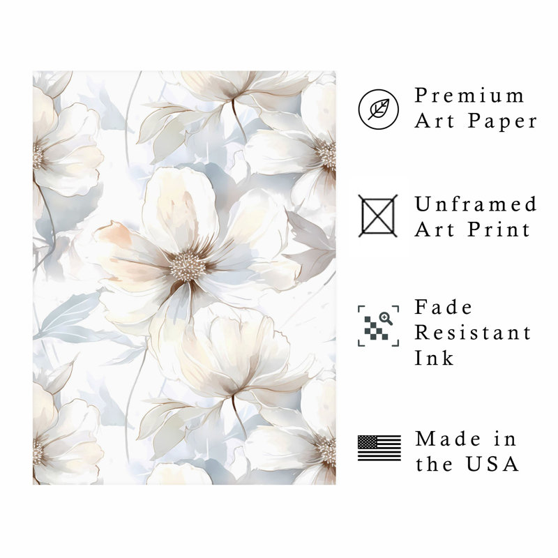 Floral Floral Myst V, reproduction d'art moderne sans cadre, H 36 po x l 24 po