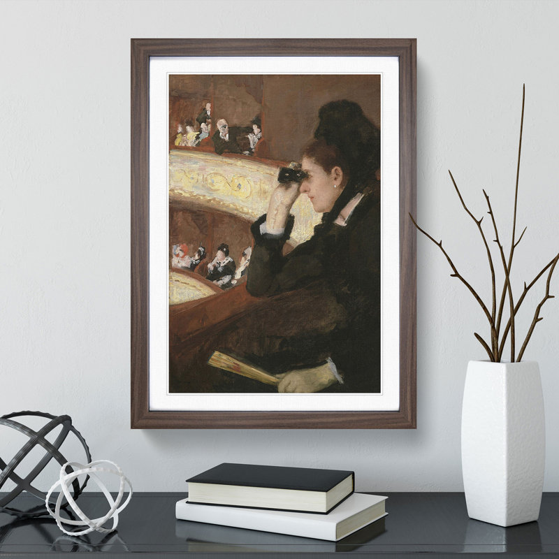 In the Loge by Mary Cassatt - Picture Frame Painting, 48cm H x 36cm W x 2cm D, Walnut