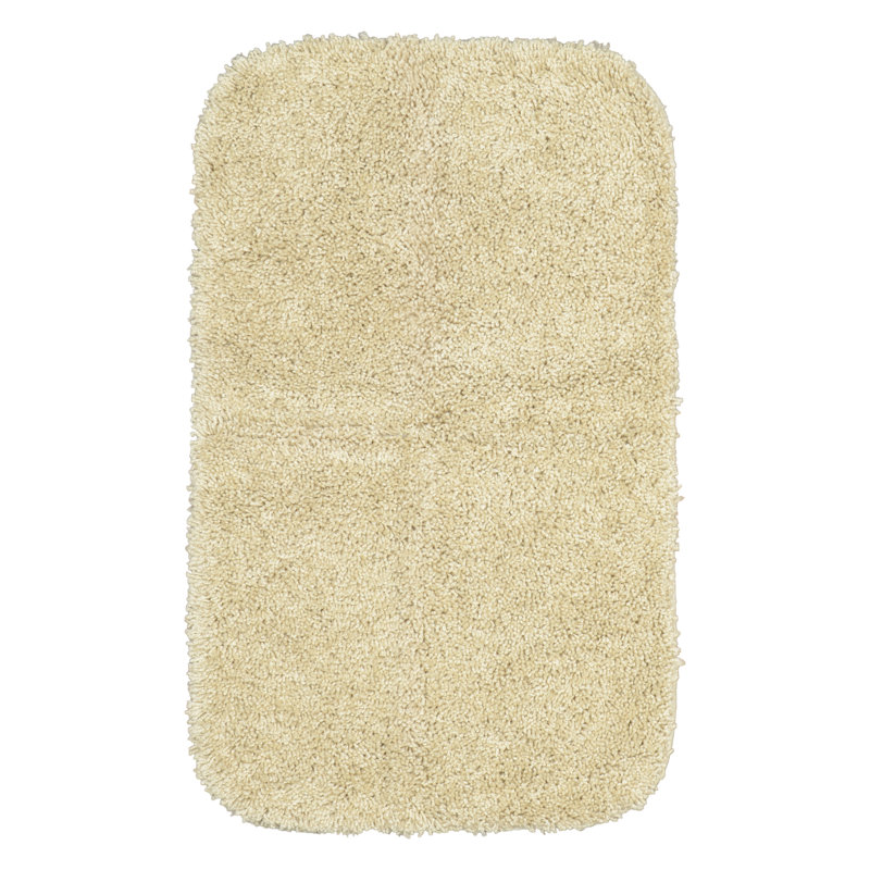 Tapis pour salle de bain en nylon Treye avec envers antidérapant, Lin, Rectangle 24 po x 40 po