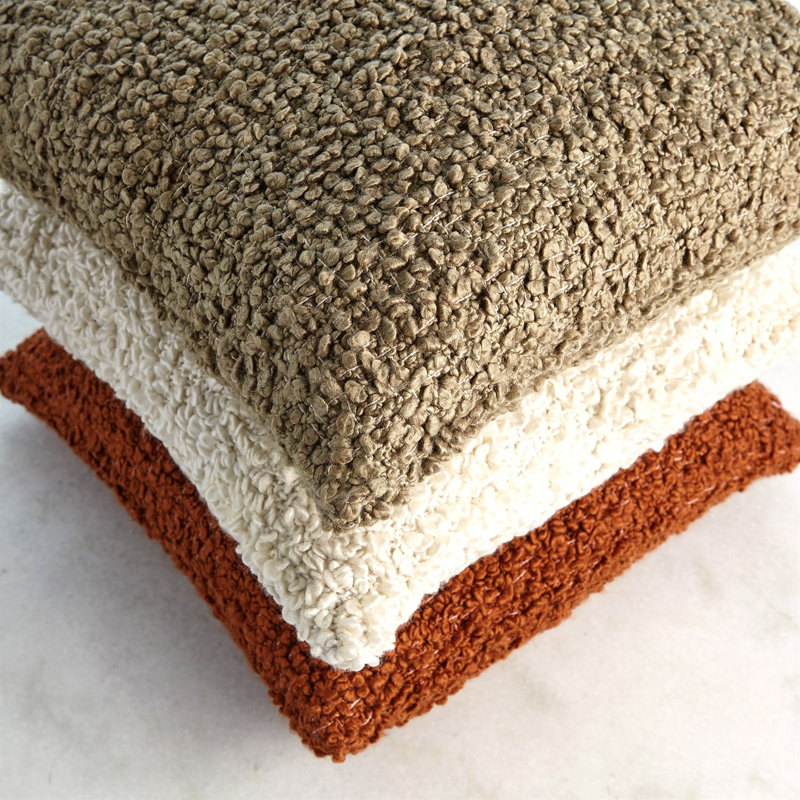 Textured Boucle Pillow, Rust