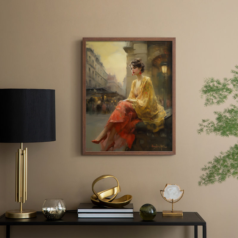 Reproduction encadrée WOMEN Series CDxxx - bois massif, Noyer, H 30 po x l 24 po