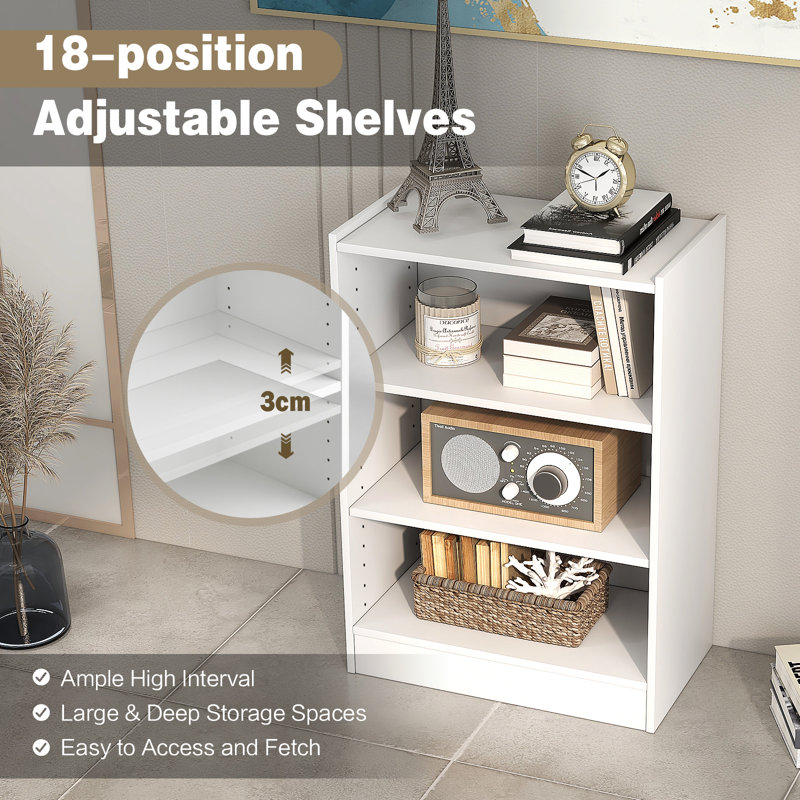 Nasheka 75cm H x 50cm W Standard Bookcase, White