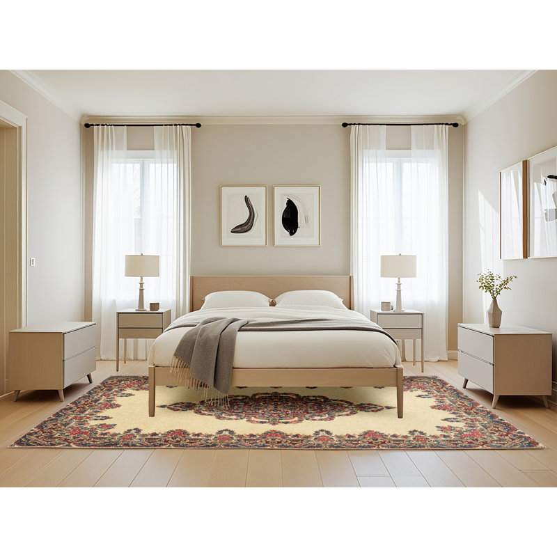 Tapis brun/beige traditionnel Vieux, Rectangle 5 pi x 8 pi