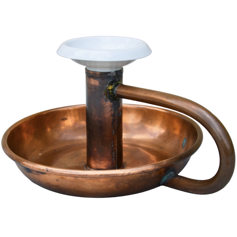 Handmade Americana Copper Candleholder With Ceramic Top