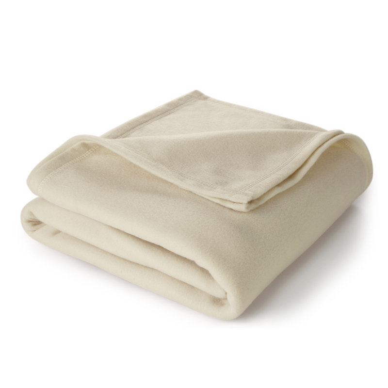 King Size Off-White Fleece Reversible Blanket