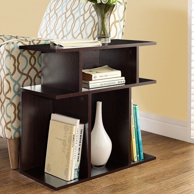 Table d'appoint avec table de chevet et lampe de salon, Espresso