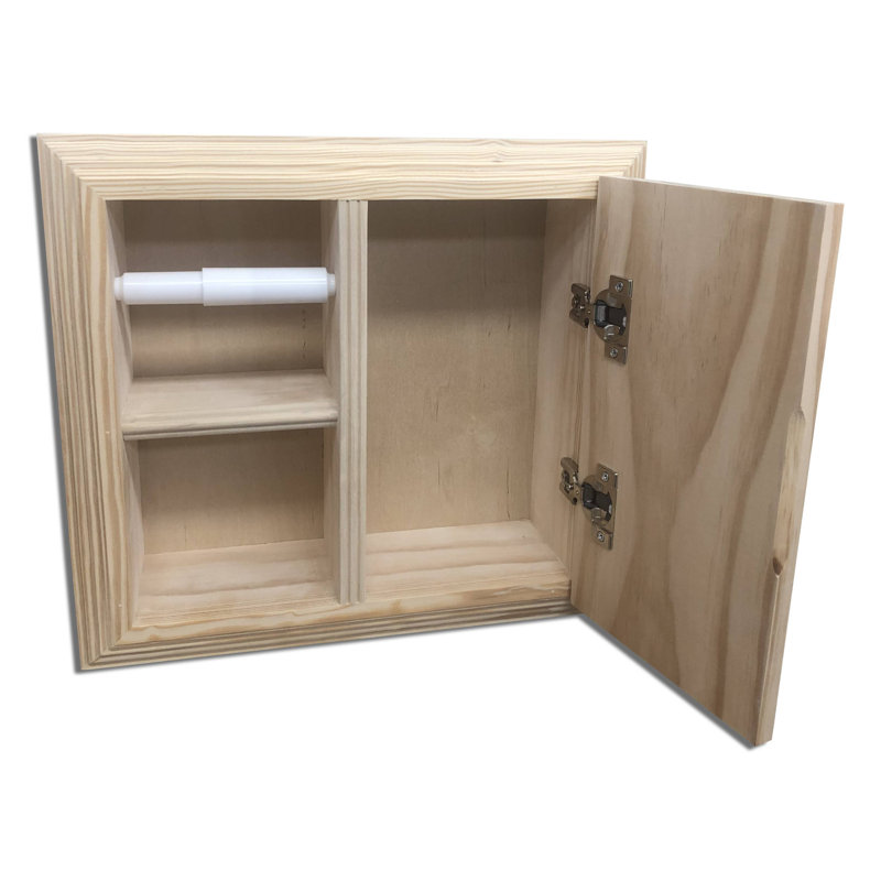 Porte-papier hygiénique encastré Hansford, Bois brut