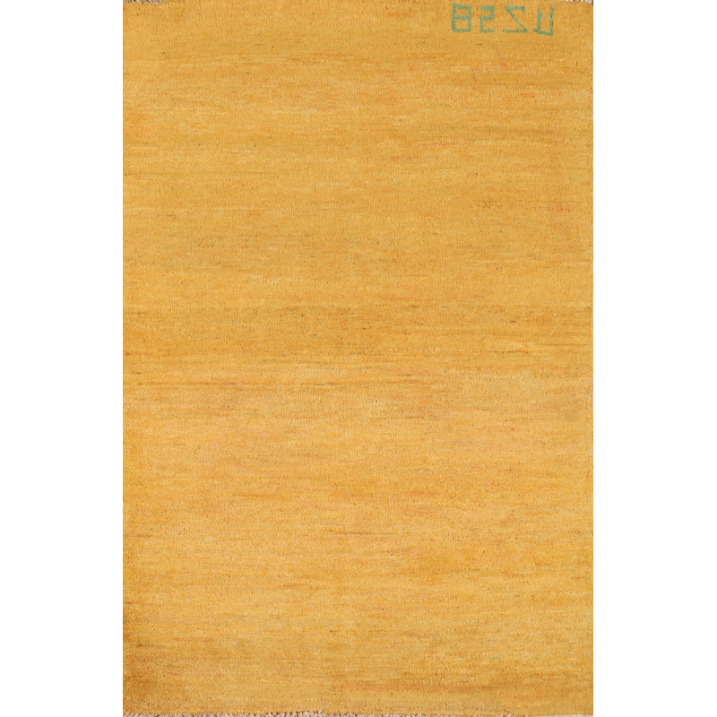 Tapis jaune moderne Gabbeh 3 x 5