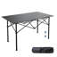 Adjustable Height Roll-Top Camping Table, Lightweight Portable Aluminum Egg Roll Table Carry Bag, Black-1629312559