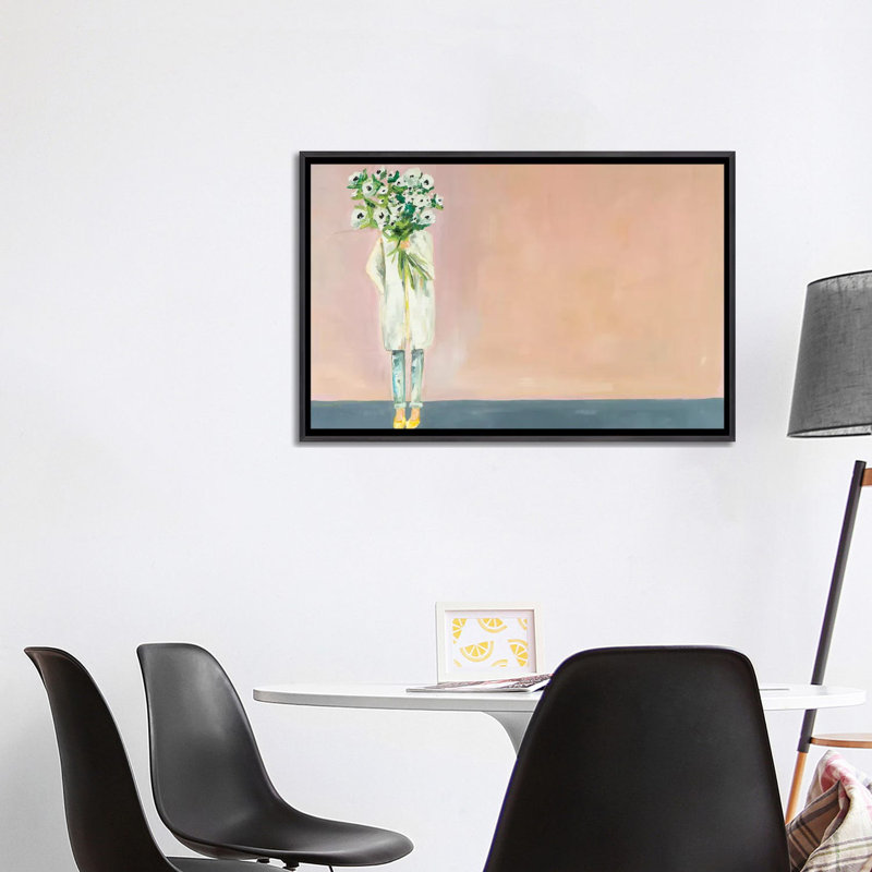 «Anemone» par Meredith Steele - reproduction d'art, H 26 po x l 40 po x 1,5 po, Toile avec cadre noir patiné