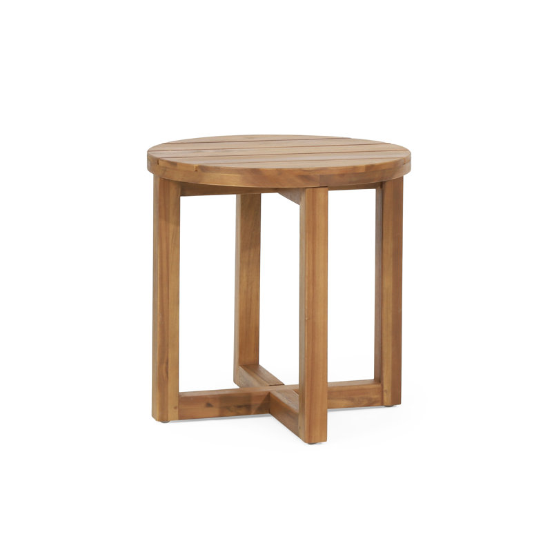 Table de bout d'extérieur en bois d'acacia Coralia, Teak