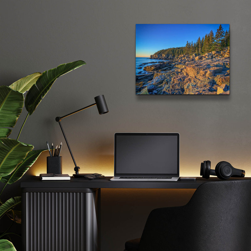 Art mural en verre Latitude Run «Clear Morning In Acadia» par Rick Berk, H 12 po x l 16 po x P 0,13 po