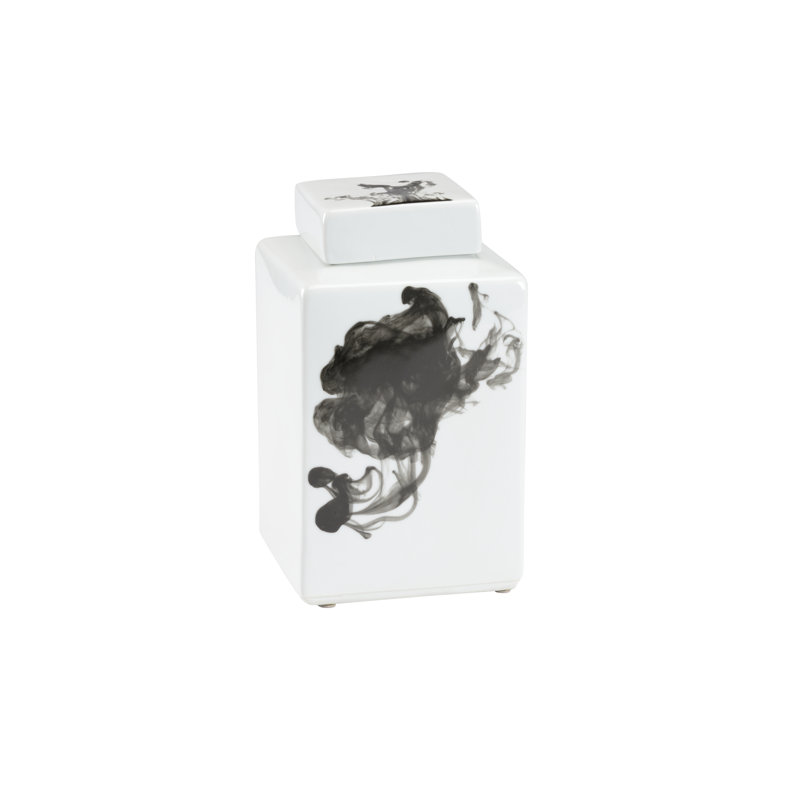Pot en porcelaine noir/blanc 9,5 "