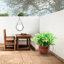 Pot de fleurs orange en céramique de 3, de style moderne pour la terrasse, le jardin, les espaces intérieurs, le gel - et avec un pot de drainage avec divers réglages, chaleur