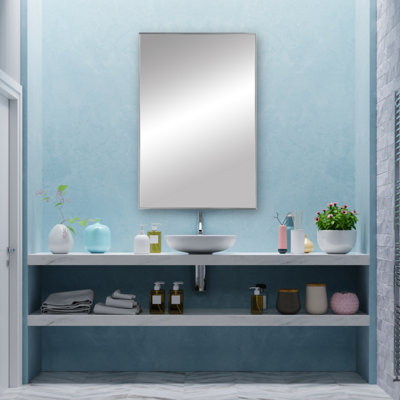Miroir mural en métal, miroir de salle de bain et miroir de coiffeuse, collection Kristveig
