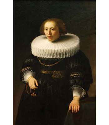 " Woman With A Ruff Collar " by Rembrandt Van Rijn