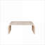 Table basse de style américain en bois naturel délavé avec un design Art déco incurvé, facile à assembler pour le salon