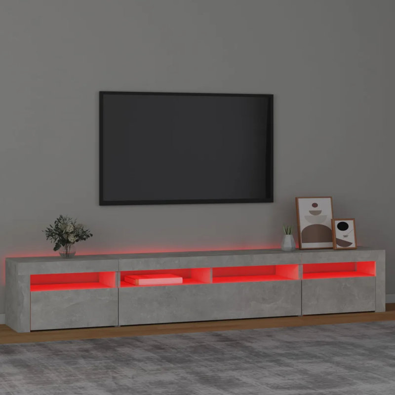 TV Stand, Concrete Grey, 240cm