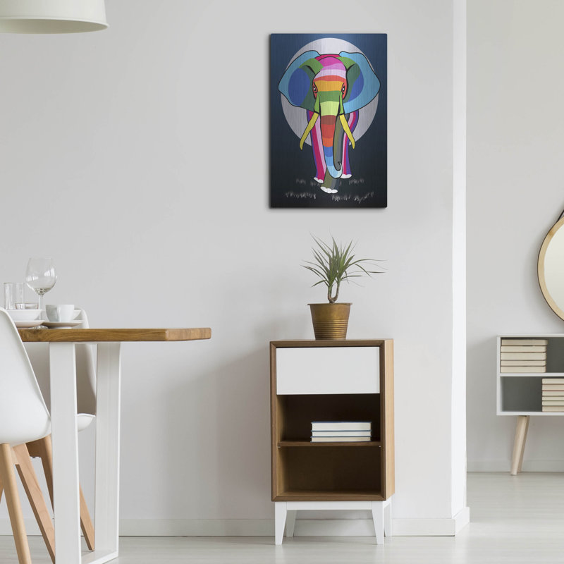 «Elephant» par Mark Ashkenazi sur métal, H 24 po x l 16 po