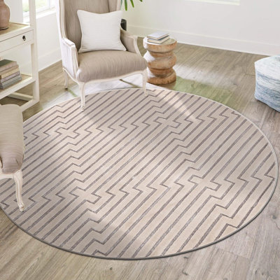 Latitude Run® Mirage Novica Rug White and Silver