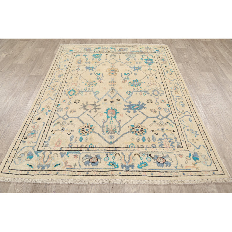 One-of-a-Kind 4'7" X 6'2" New Age Wool Area Rug in Ivory