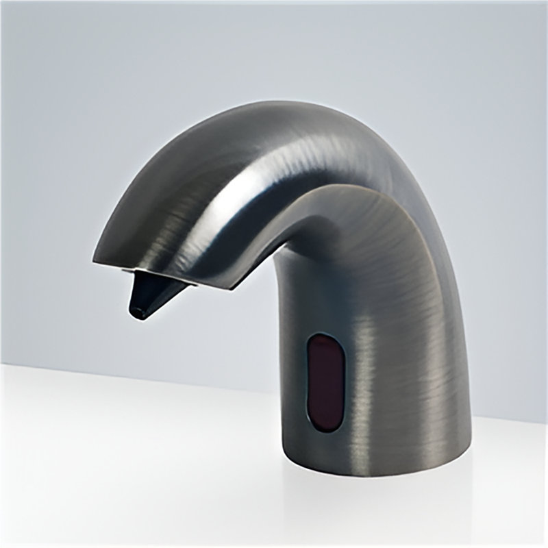 BathSelect Hospitality Oil Rubbed Bronze/Matte Black Valence Gooseneck Motion Sensor Faucet & Touchless Volume Automatic Sensor Hands Free Soap Dispenser for Restrooms