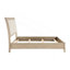 Mobilier de chambre à coucher classique de style campagnard avec tête de lit tapissier beige-990114631