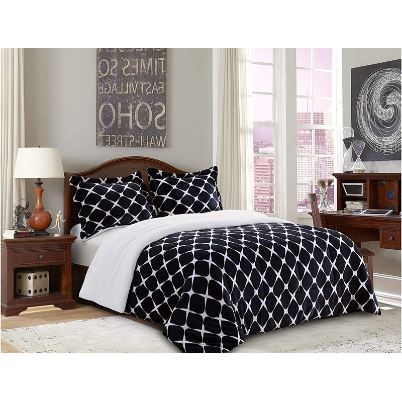 Geometric Shapes Comforter, Beige, Twin Comforter + 2 Shams
