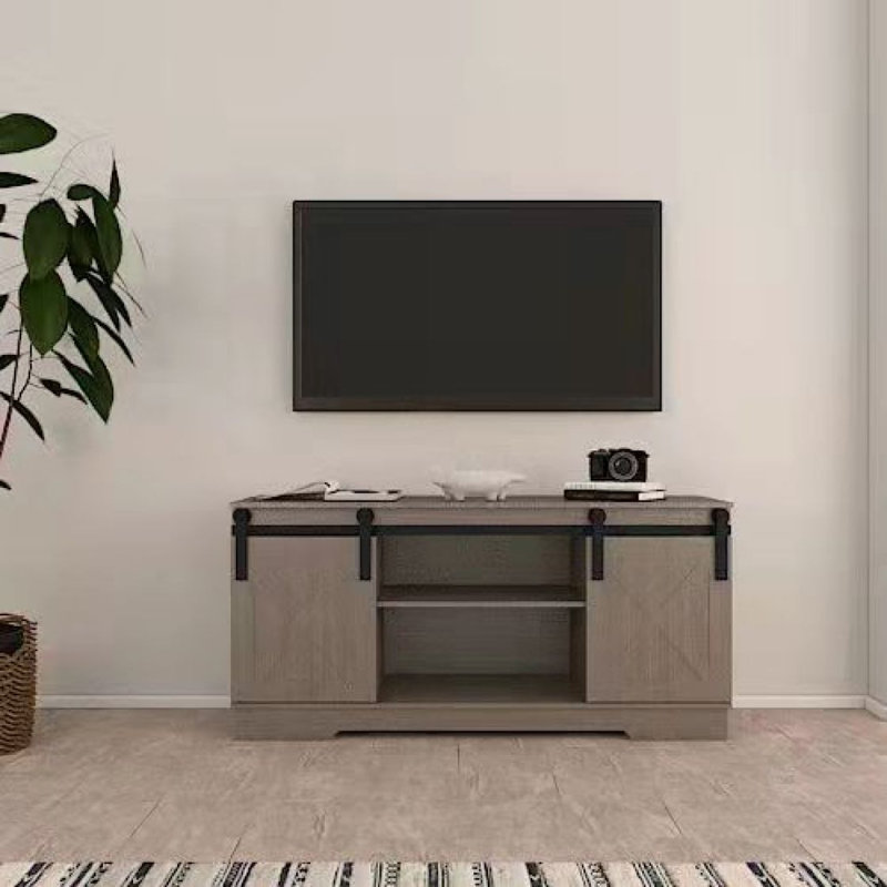 Meuble télé Lane avec bar coulissant de style rustique
