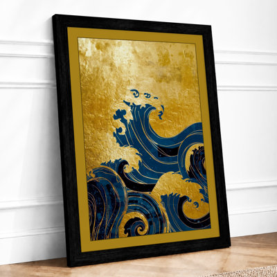 Golden Wave Japandi - Framed Print