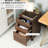 Brown Wood Grain Cabinet, 3 Drawers With Wheels, Ideal For Office Storage Cabinet Drawers, , Grain, Increase Capacity