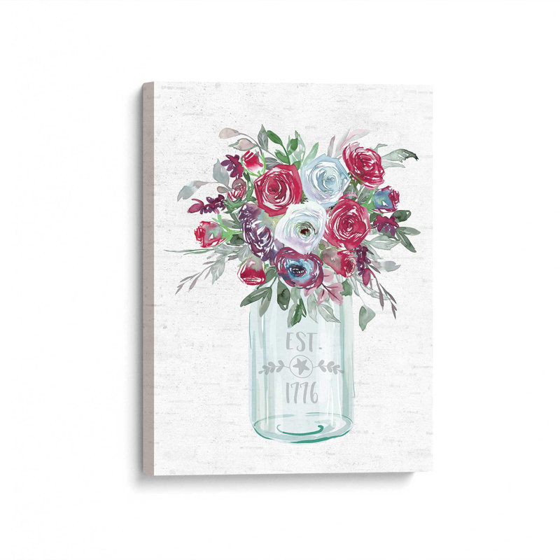 Patriotic Roses Est. Reproduction d'art 1776 par 1776, Toile non encadrée, L 24 po x H 32 po, Ne s’applique pas