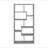 10-Shelf Geometric Bookcase in Grey Driftwood Finish-848644033