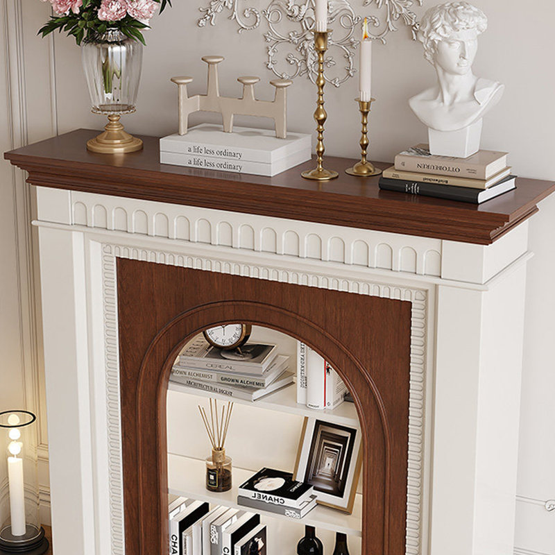 White Solid Wood Freestanding Fireplace, 39.37