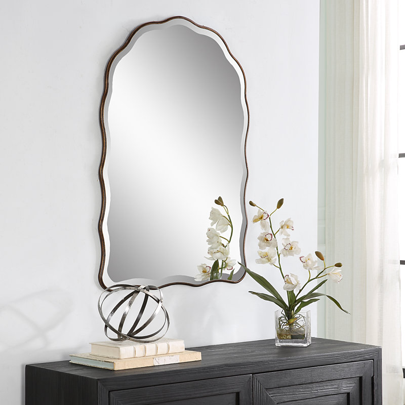 Katerina Mirror, Bronze, 35'' H X 23'' W, Scalloped