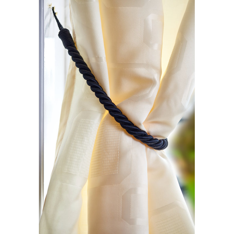 Triggs Aubergine Fabric 36cm Curtain Holdback/Tieback, Black