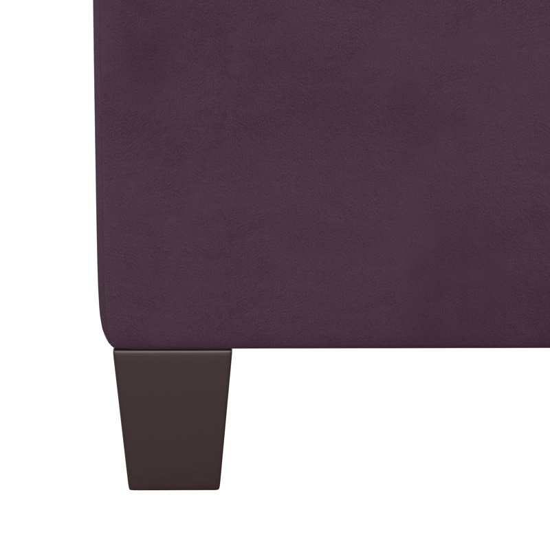 Connie Upholstered Ottoman, Classic Aubergine Velvet