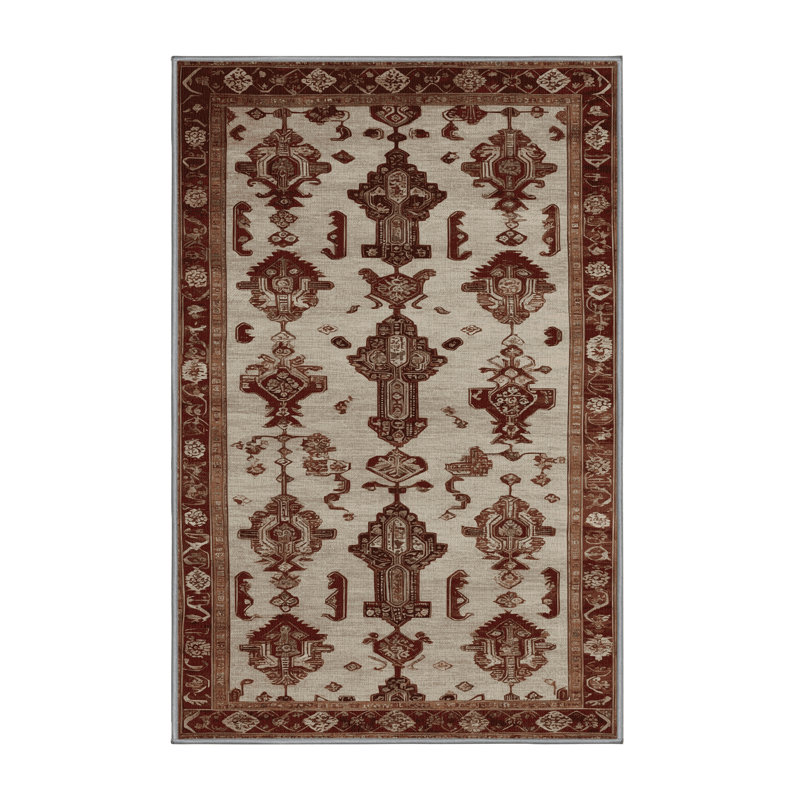 Tapis gris art déco lavable à la machine, Rectangle 7 pi x 9 pi