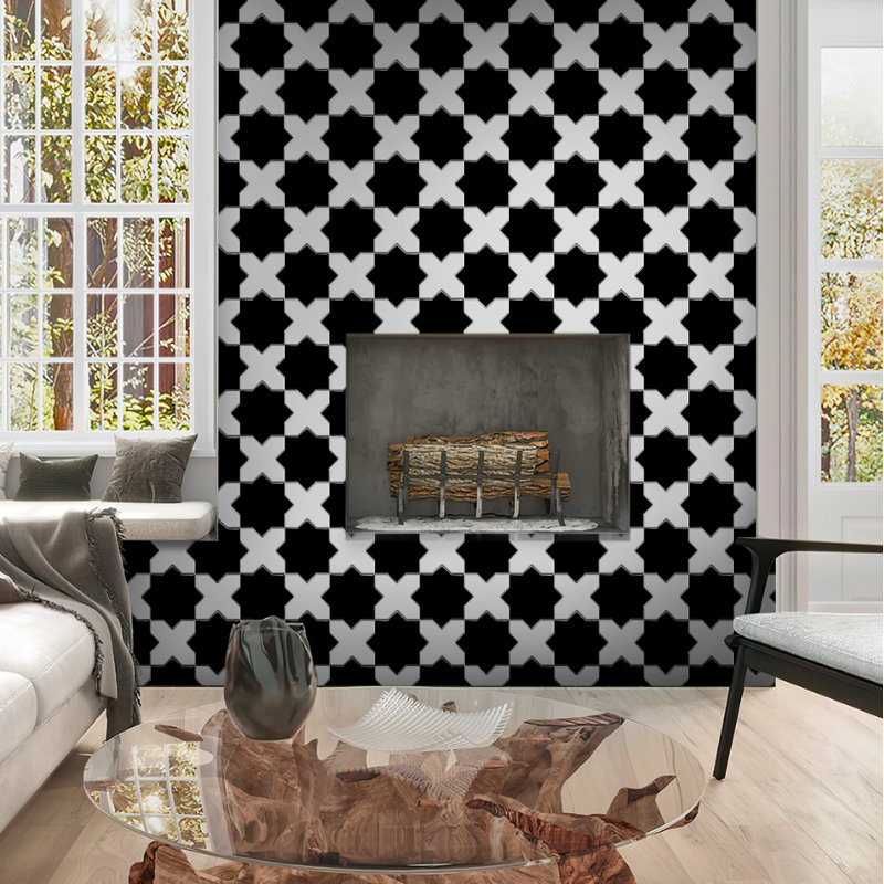 Carreau de céramique simple l 5,35 po x L 5,35 po Siena, Noir