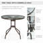 Ensemble de salle à manger de patio 6 pièces pour 4 personnes avec parasol, table d'extérieur et chaises avec 4 chaises pliantes et table ronde en verre pour le jardin, la cour et la piscine-457442830-457442827