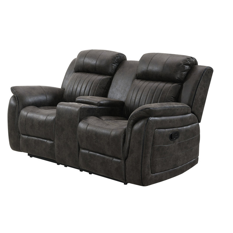 Console grise inclinable grise - 100% 74,4 po de profondeur x 37,8 po de largeur, 41,3 po de hauteur, gris avec tissu gris anthracite, P 75,39 po, l 37,57 po, H 40,66 po