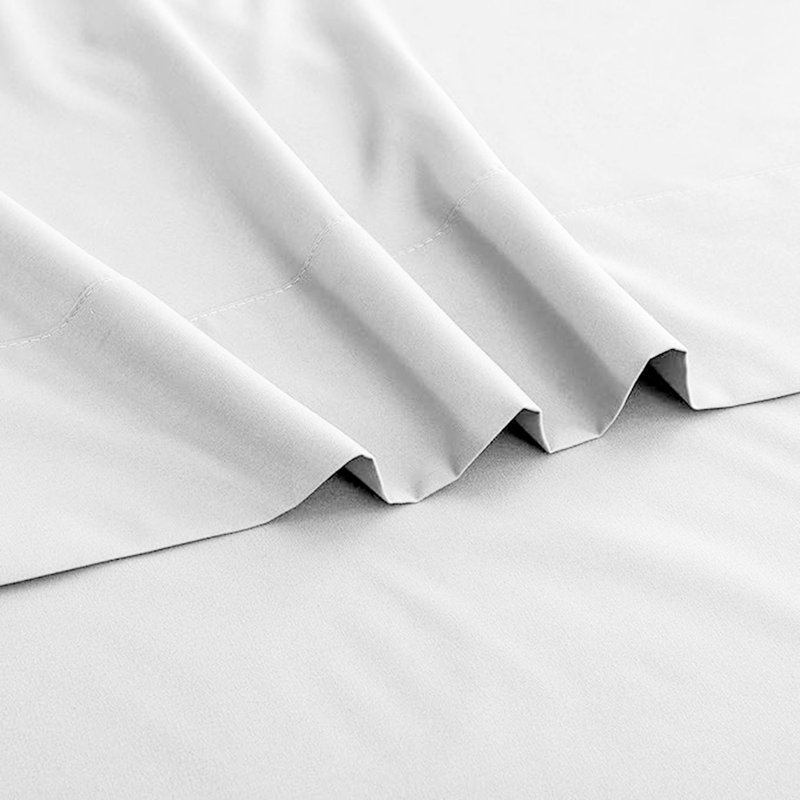 100% Brushed Cotton Flat Sheet  Soft, Breathable Bedding for Bedroom, White, Kingsize (5')