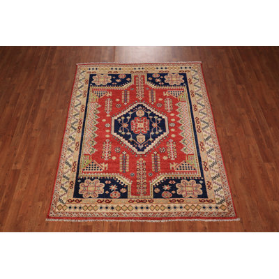 Vegetable Dye Geometric  Oriental Rug 5x6